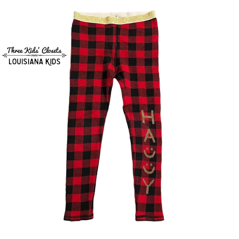 Tucker + Tate Sz 7 Red Buffalo Plaid Christmas Leggings Pants